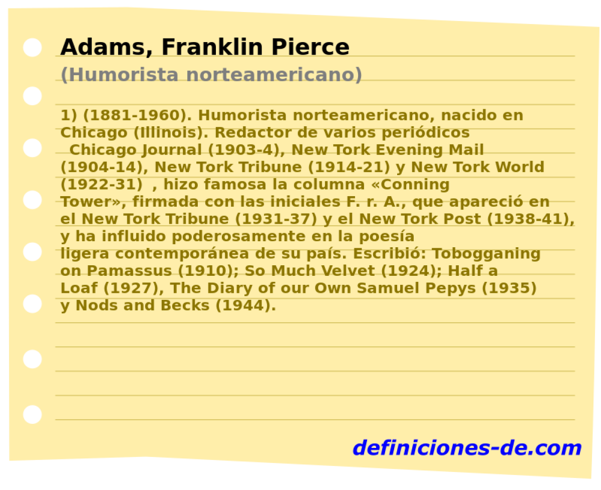 Adams, Franklin Pierce (Humorista norteamericano)