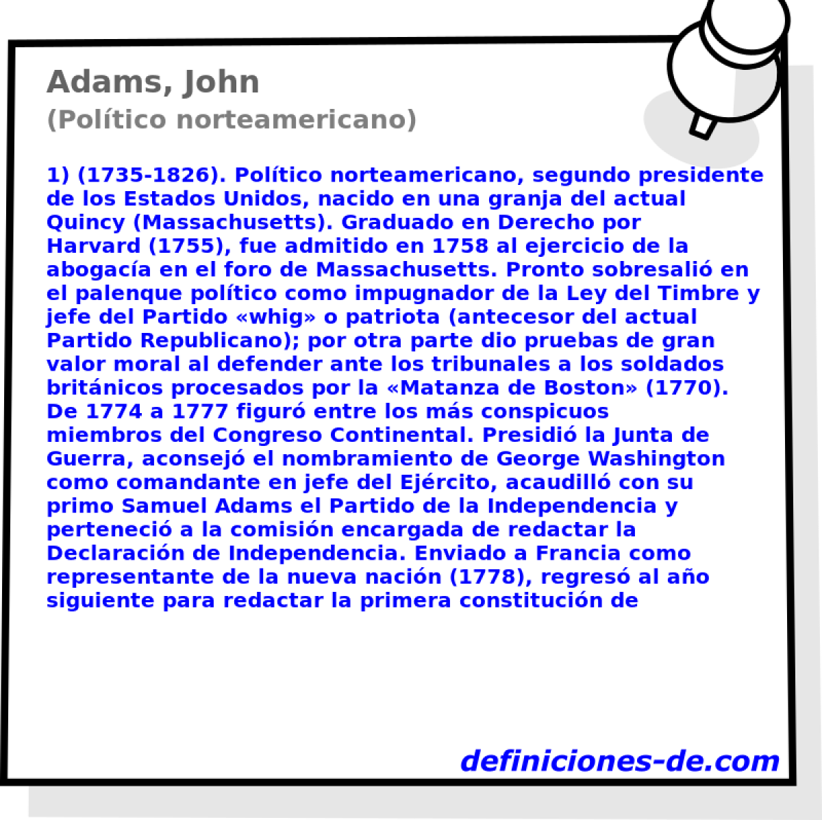 Adams, John (Poltico norteamericano)