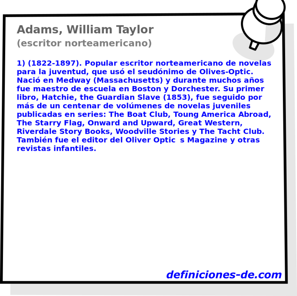Adams, William Taylor (escritor norteamericano)