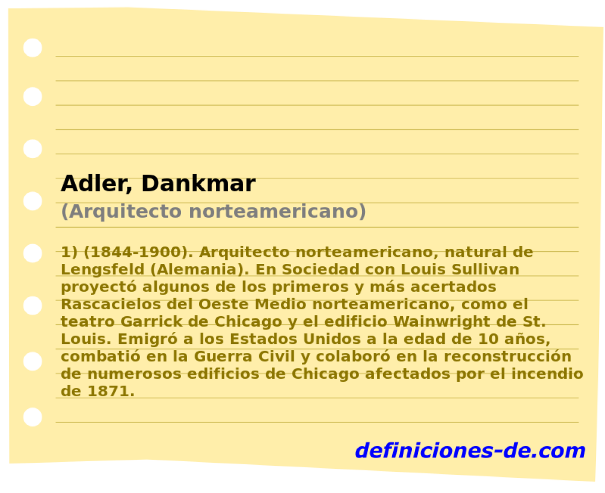 Adler, Dankmar (Arquitecto norteamericano)