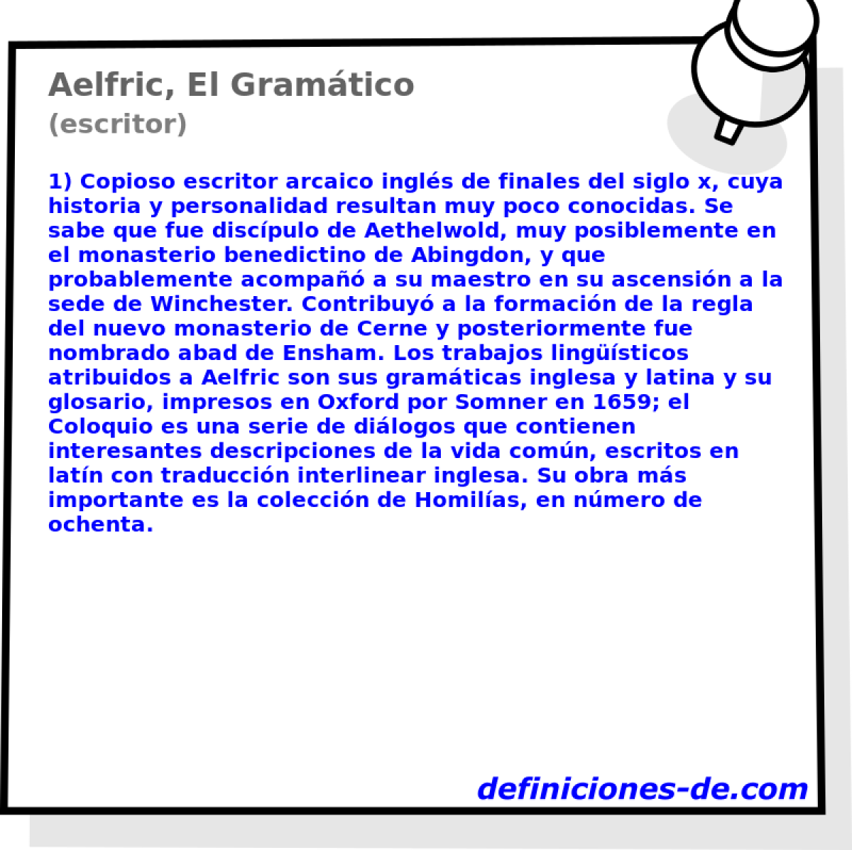 Aelfric, El Gramtico (escritor)