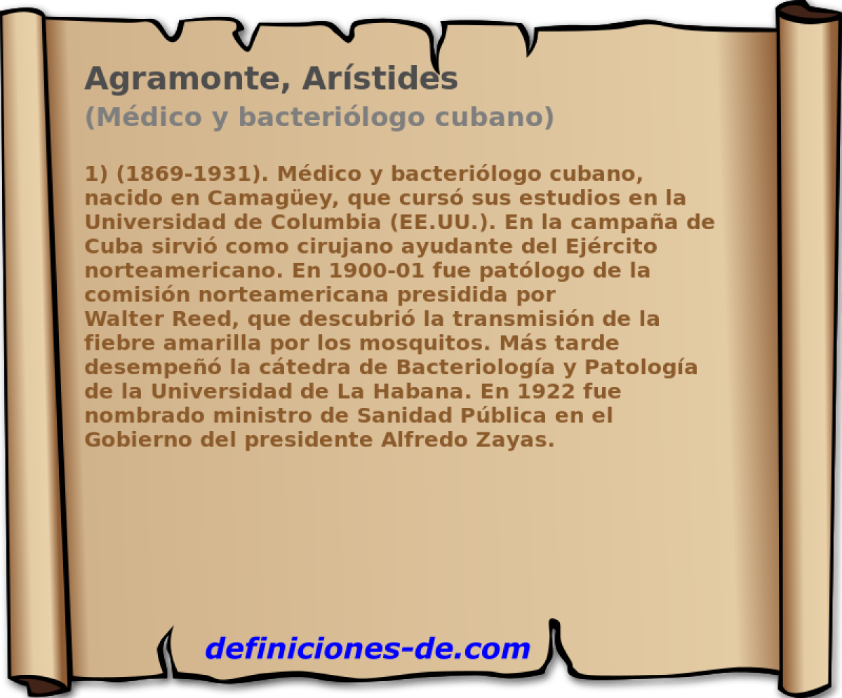 Agramonte, Arstides (Mdico y bacterilogo cubano)