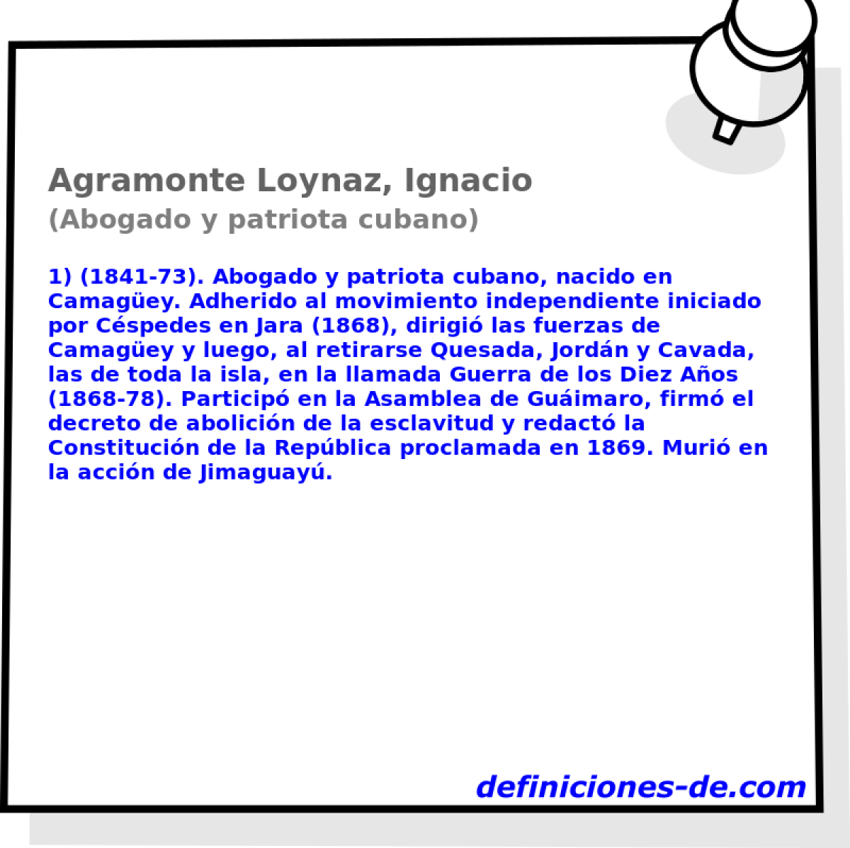 Agramonte Loynaz, Ignacio (Abogado y patriota cubano)