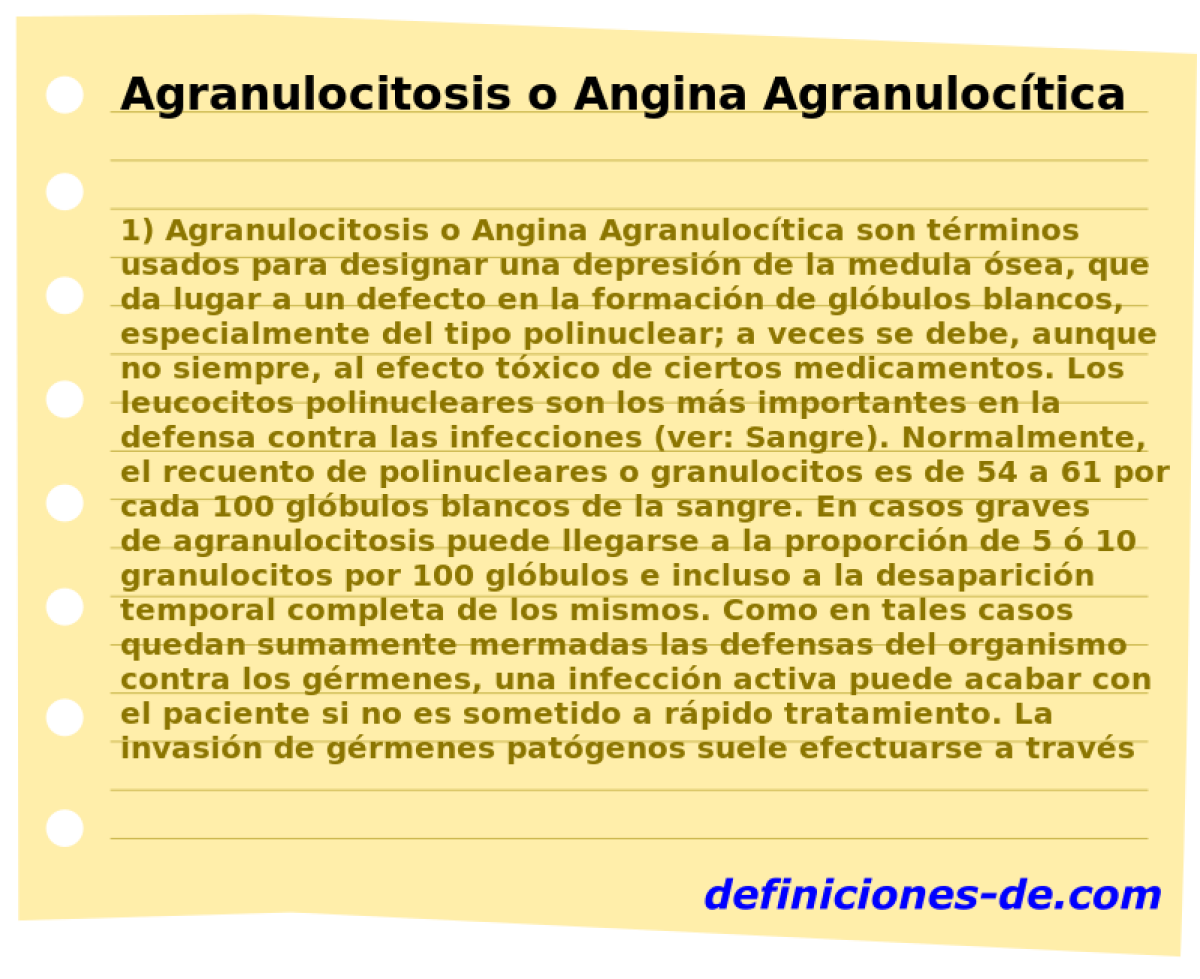 Agranulocitosis o Angina Agranuloctica 