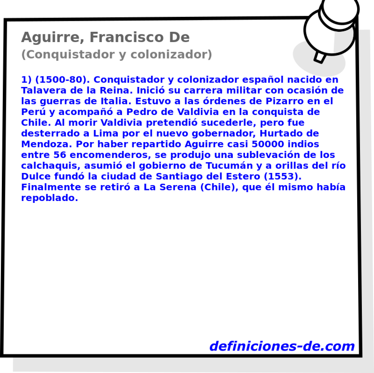 Aguirre, Francisco De (Conquistador y colonizador)