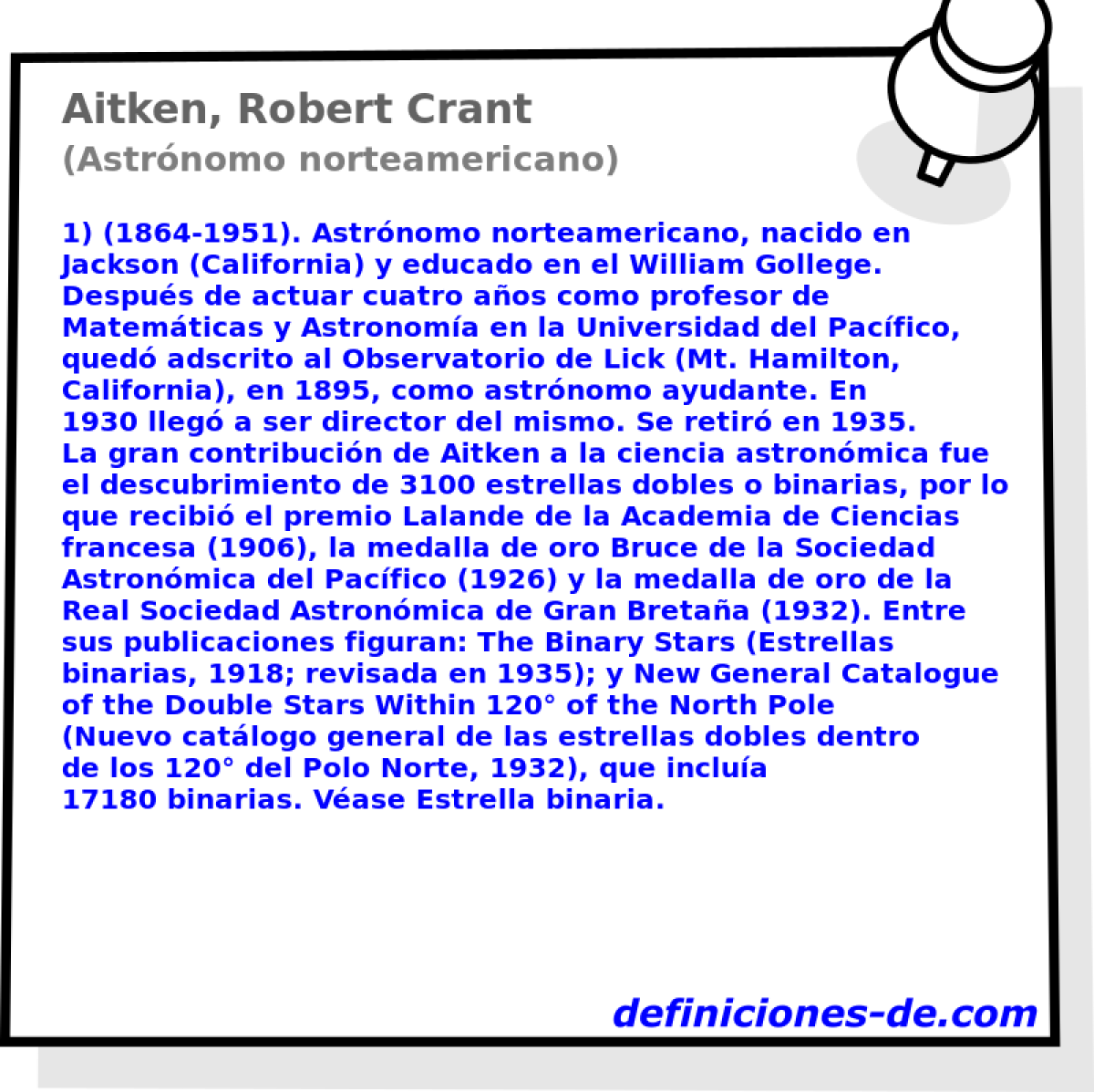 Aitken, Robert Crant (Astrnomo norteamericano)