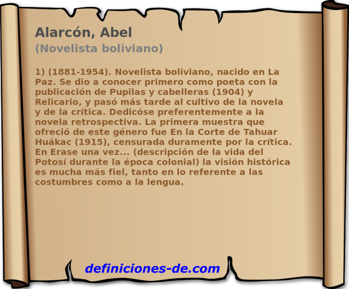 Alarcn, Abel (Novelista boliviano)