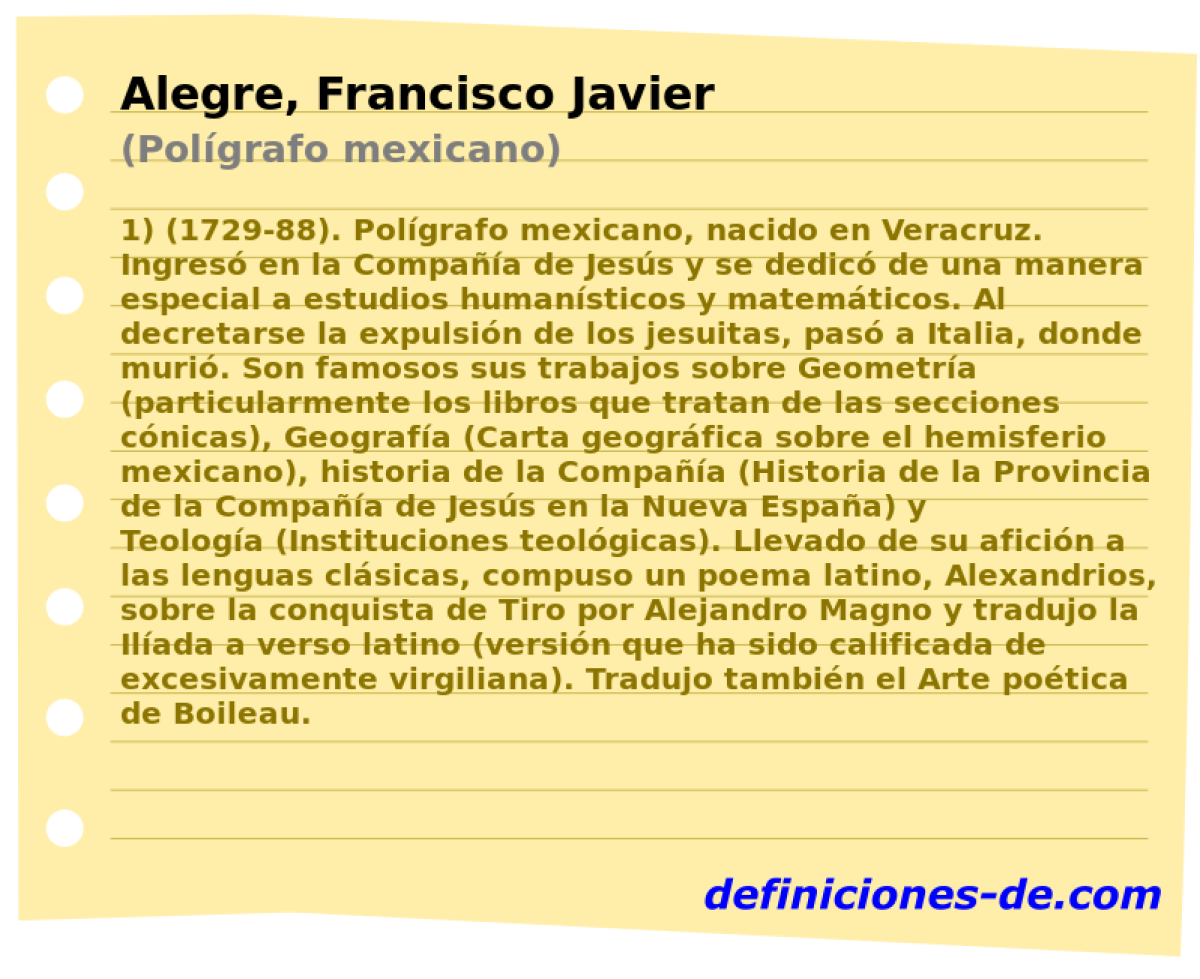 Alegre, Francisco Javier (Polgrafo mexicano)