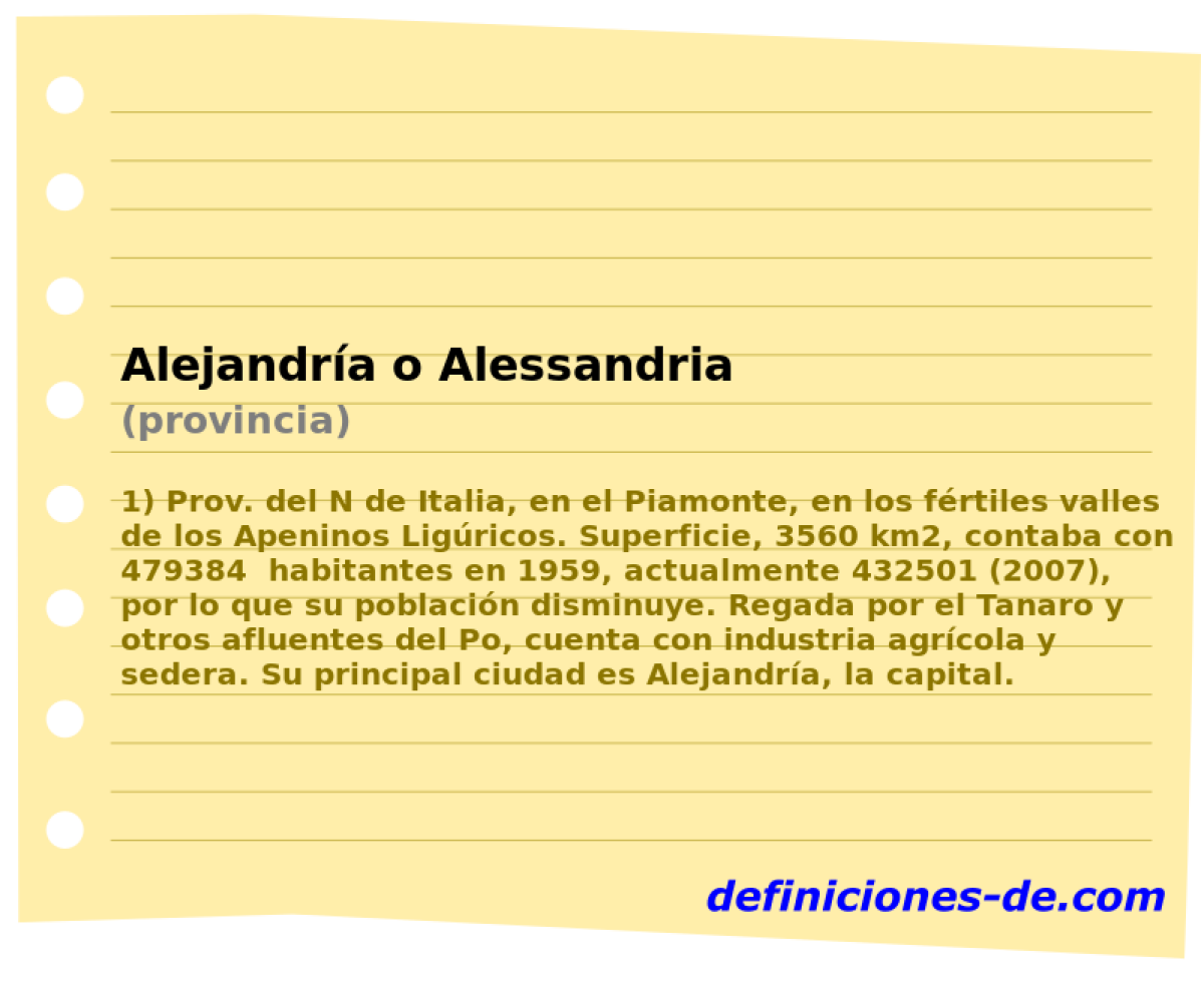 Alejandra o Alessandria (provincia)