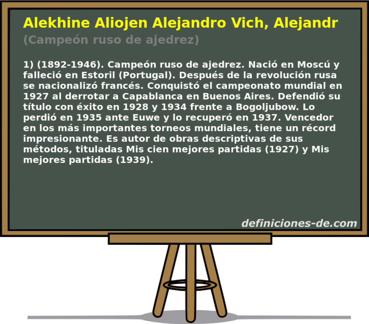 Alekhine Aliojen Alejandro Vich, Alejandro (Campen ruso de ajedrez)