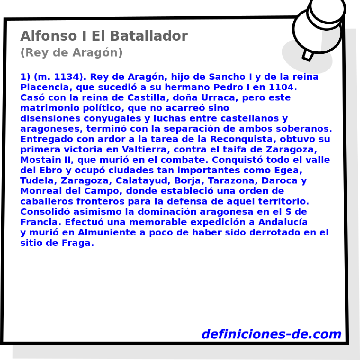Alfonso I El Batallador (Rey de Aragn)