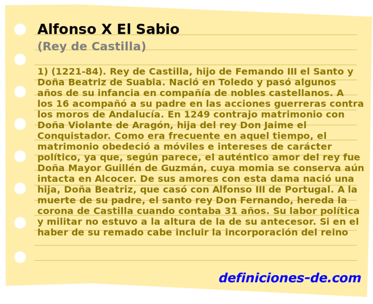 Alfonso X El Sabio (Rey de Castilla)