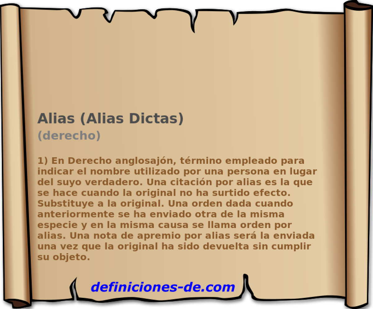 Alias (Alias Dictas) (derecho)
