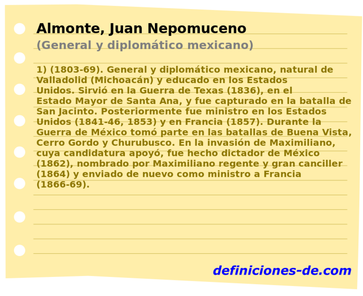 Almonte, Juan Nepomuceno (General y diplomtico mexicano)