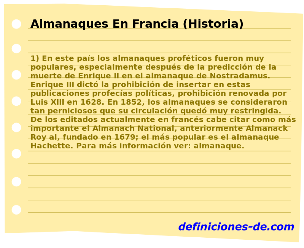 Almanaques En Francia (Historia) 