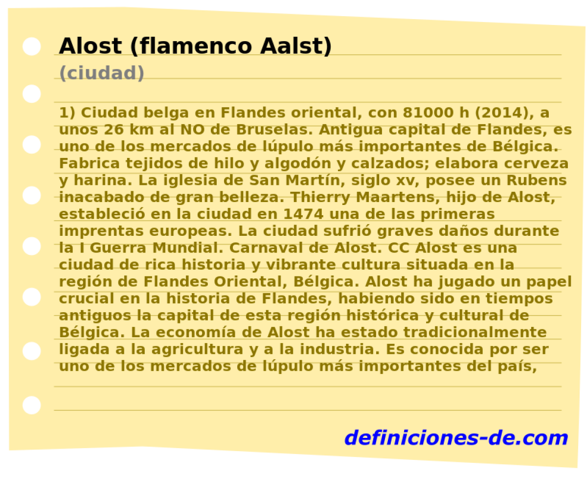 Alost (flamenco Aalst) (ciudad)