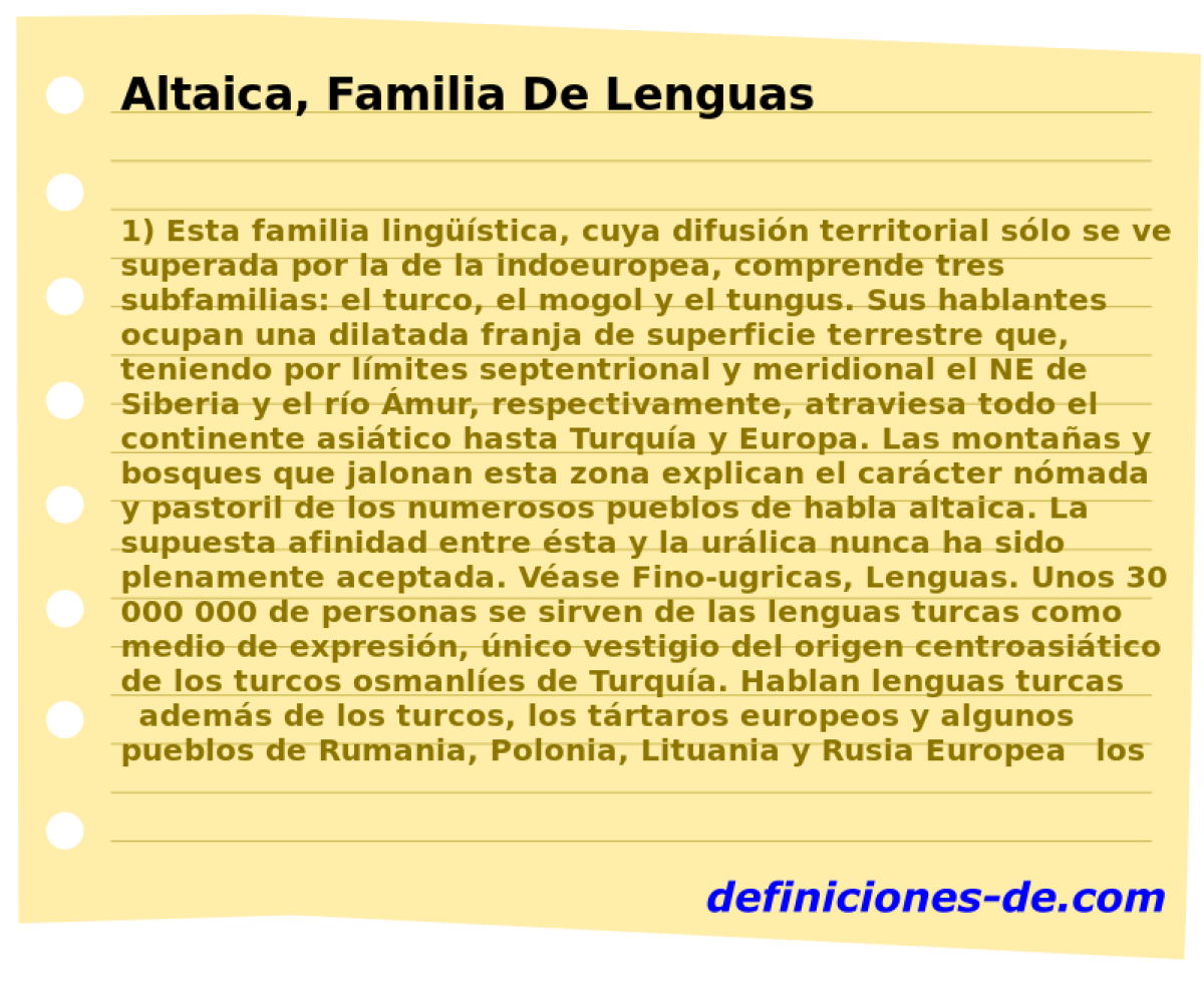 Altaica, Familia De Lenguas 