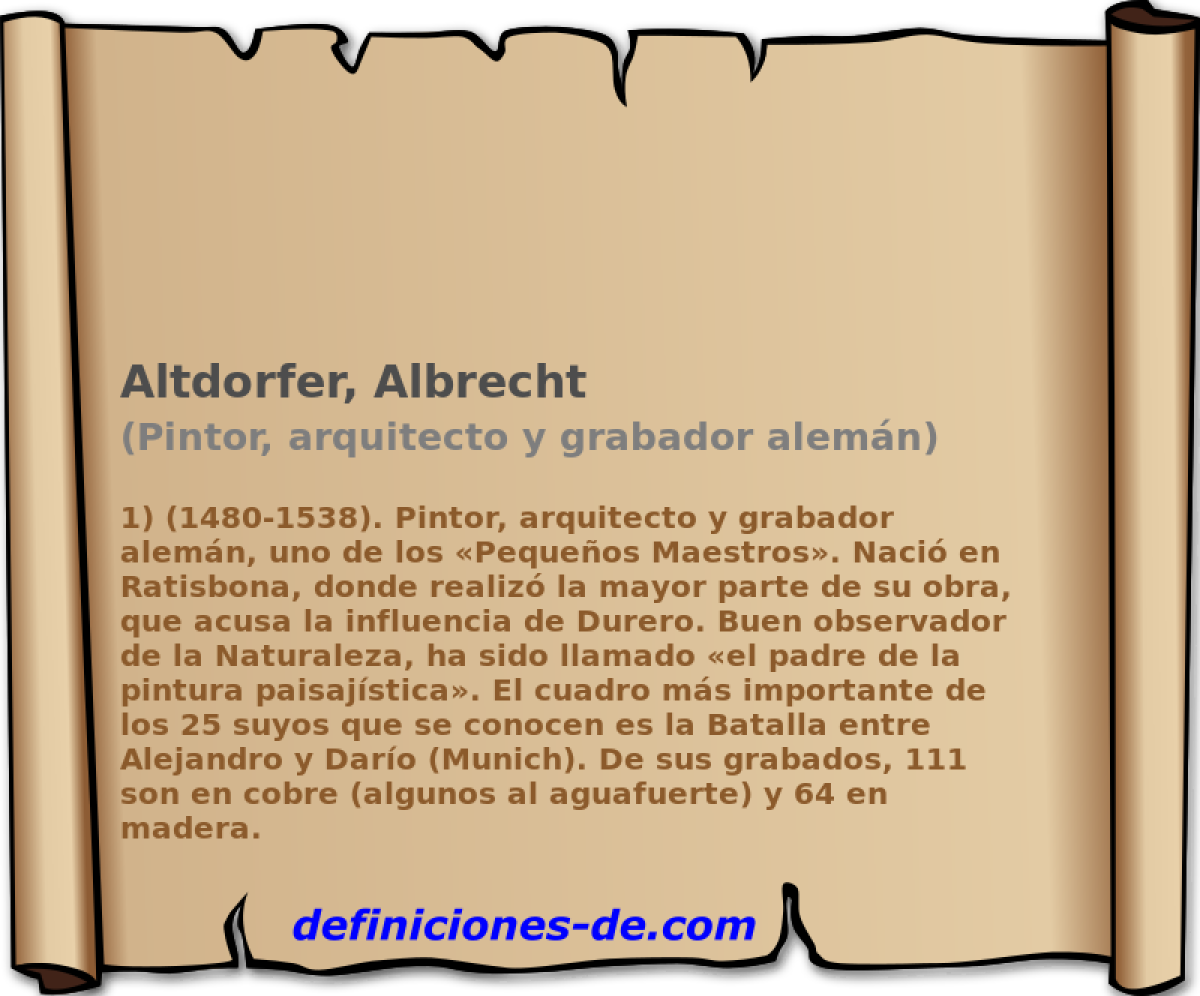 Altdorfer, Albrecht (Pintor, arquitecto y grabador alemn)