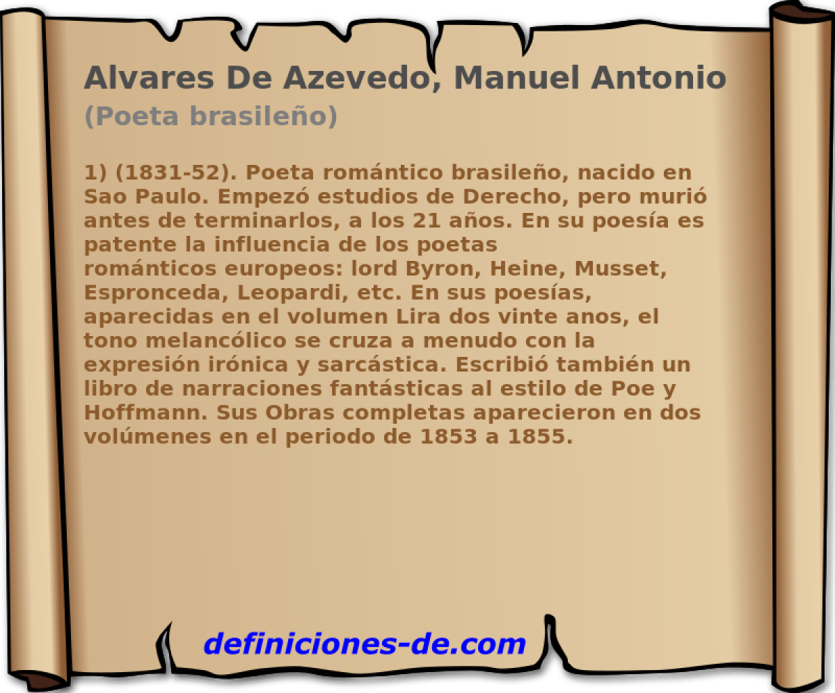 Alvares De Azevedo, Manuel Antonio (Poeta brasileo)