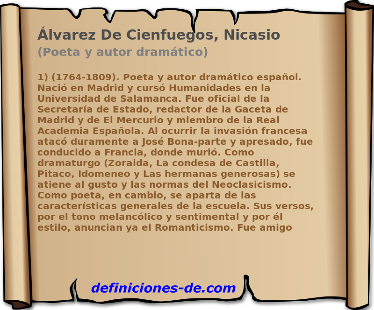 lvarez De Cienfuegos, Nicasio (Poeta y autor dramtico)