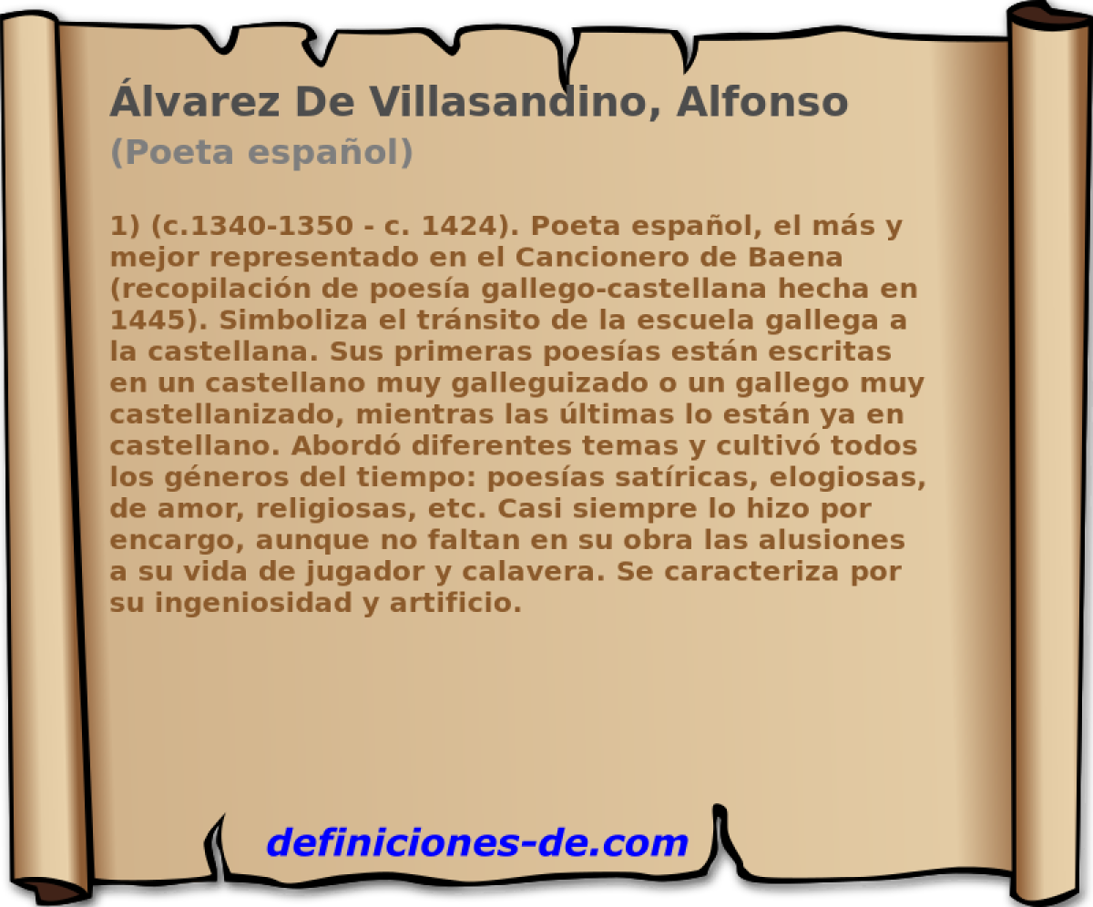 lvarez De Villasandino, Alfonso (Poeta espaol)
