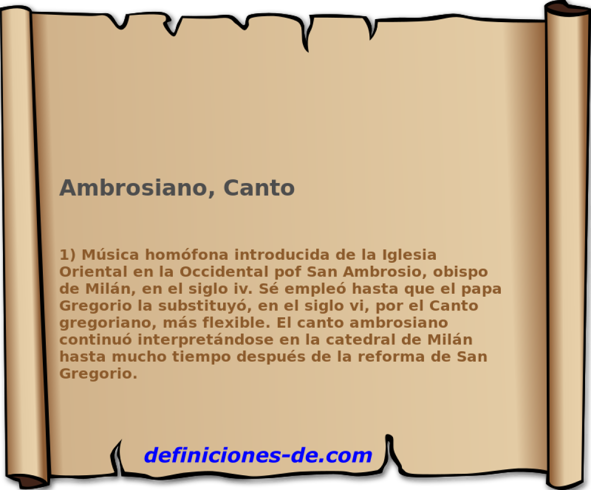 Ambrosiano, Canto 