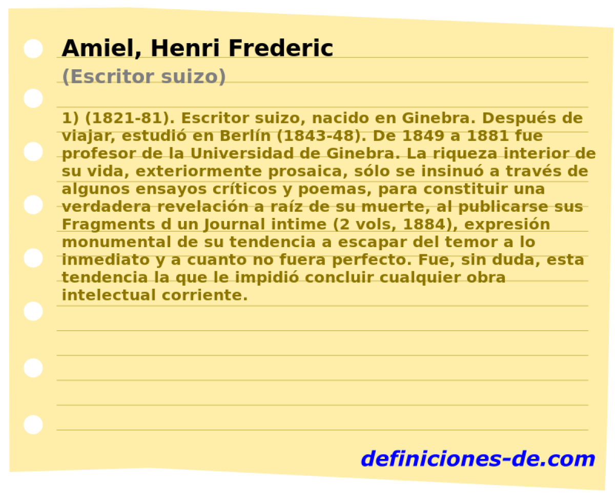 Amiel, Henri Frederic (Escritor suizo)