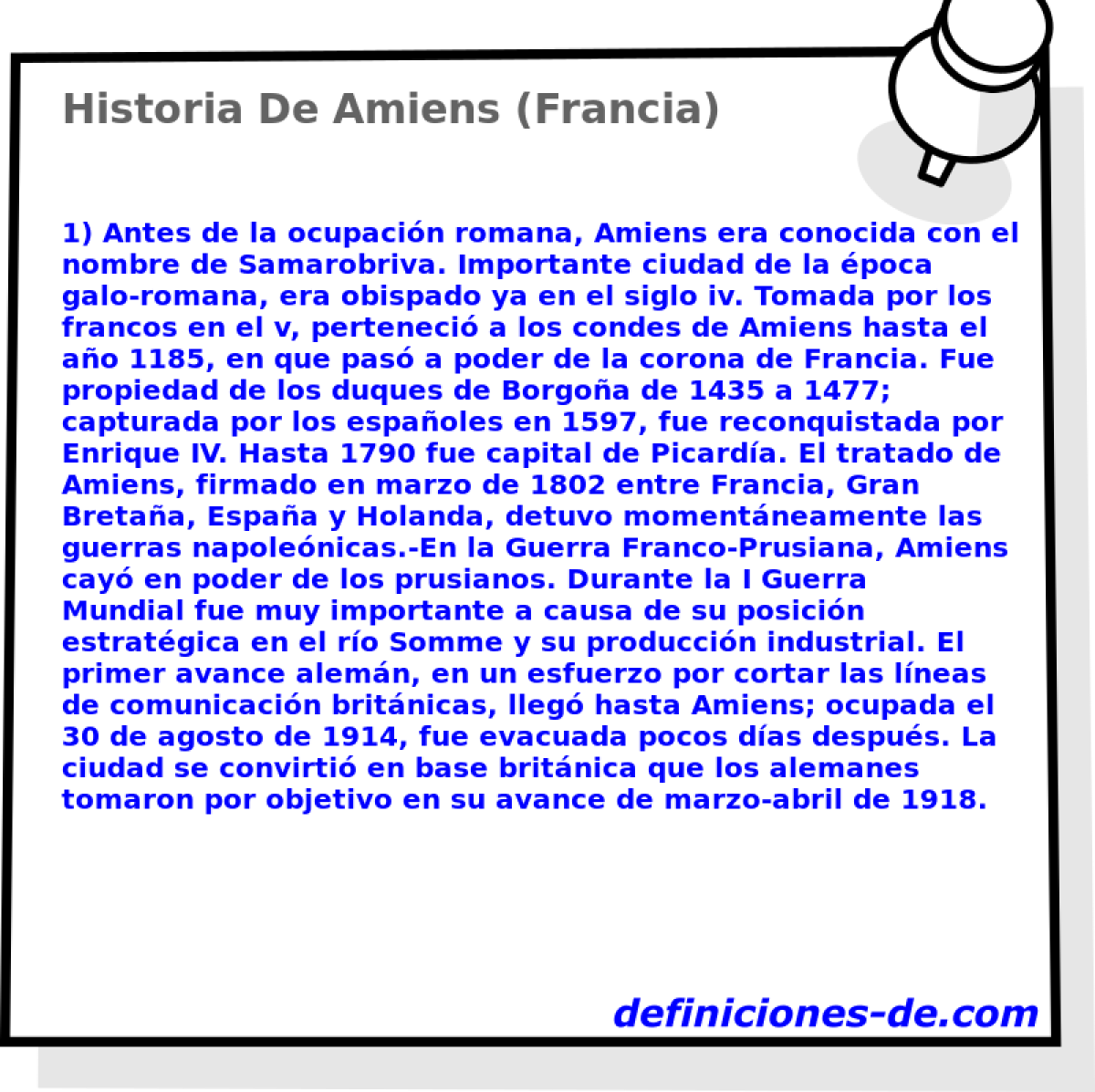 Historia De Amiens (Francia) 