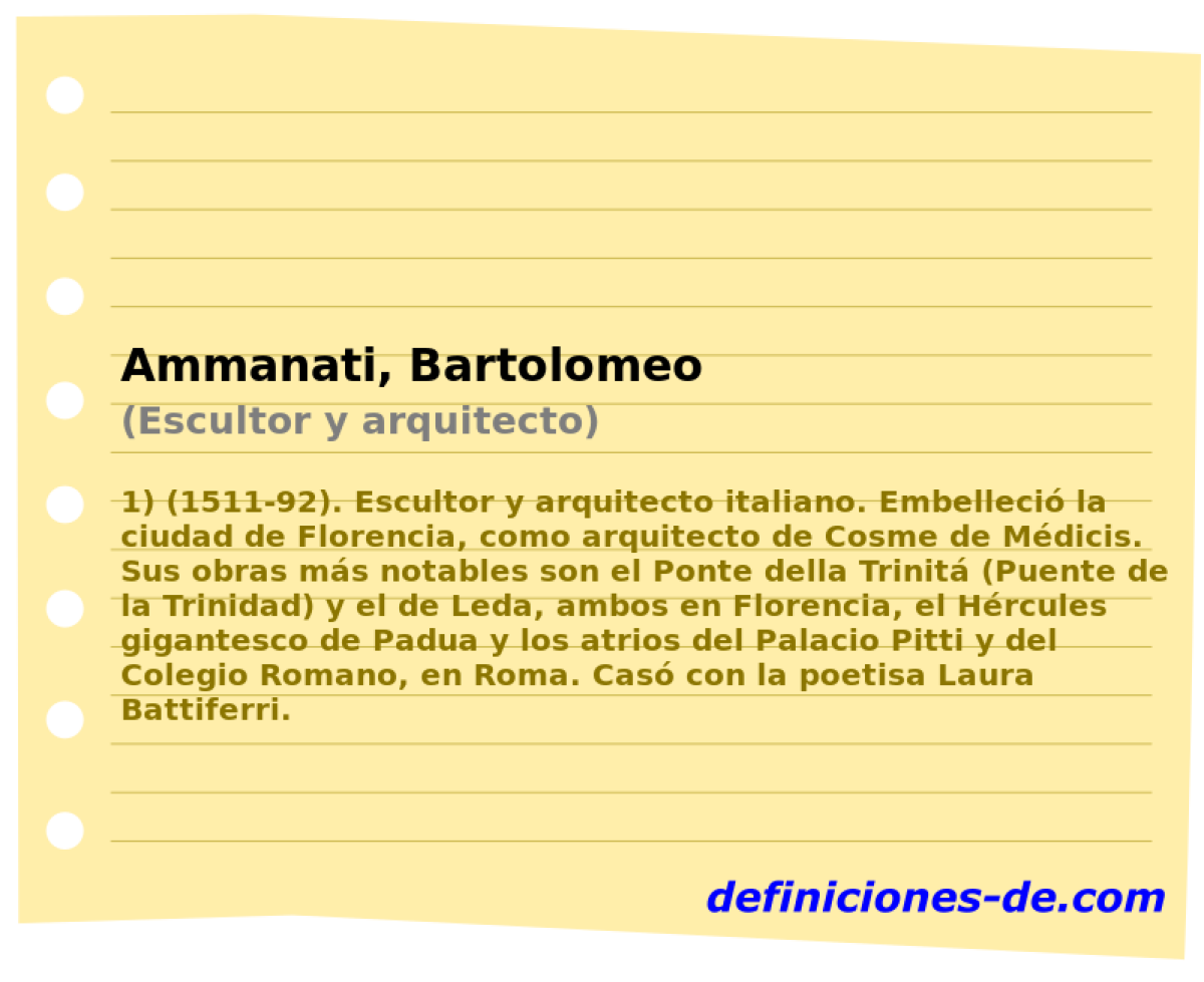 Ammanati, Bartolomeo (Escultor y arquitecto)