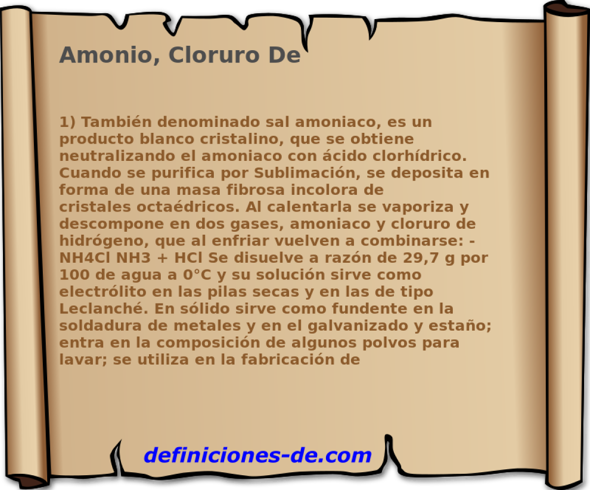 Amonio, Cloruro De 