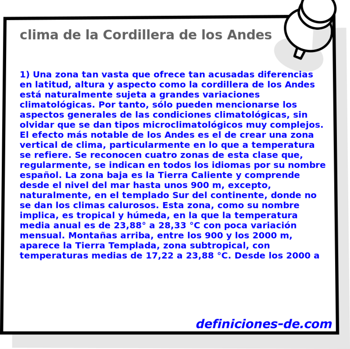 clima de la Cordillera de los Andes 