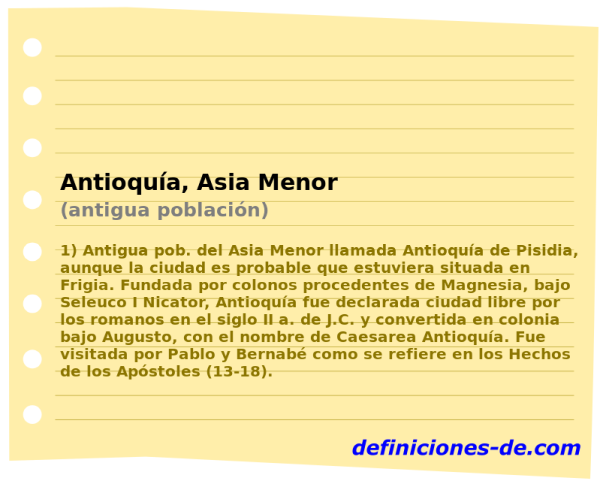 Antioqua, Asia Menor (antigua poblacin)