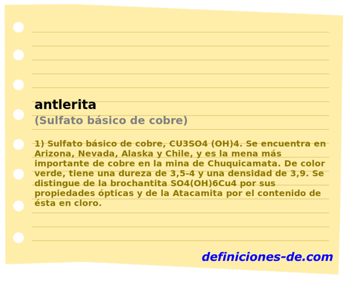 antlerita (Sulfato bsico de cobre)