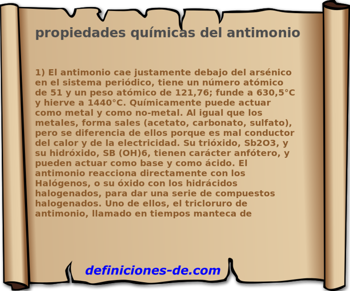 propiedades qumicas del antimonio 