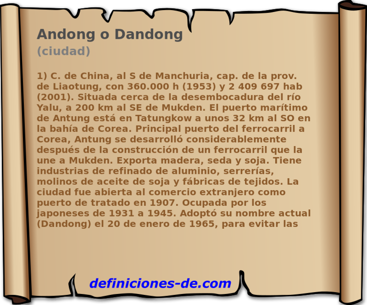 Andong o Dandong (ciudad)
