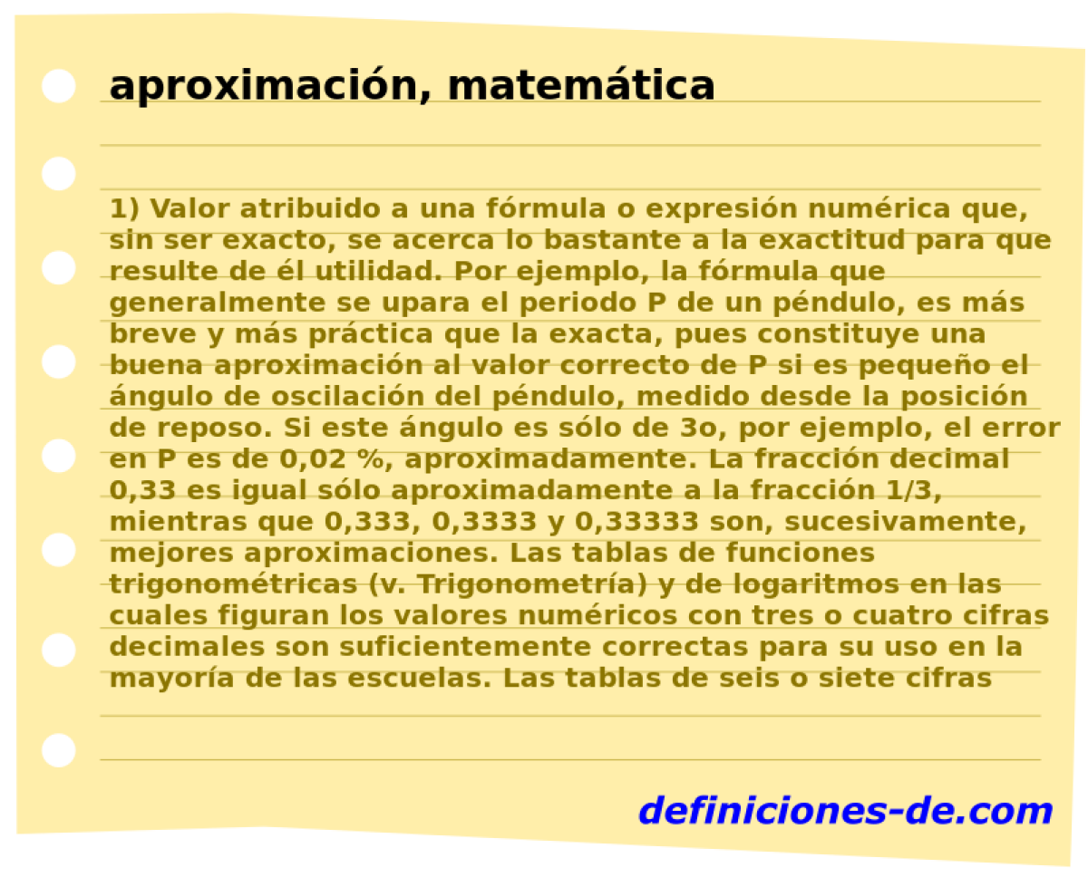 aproximacin, matemtica 
