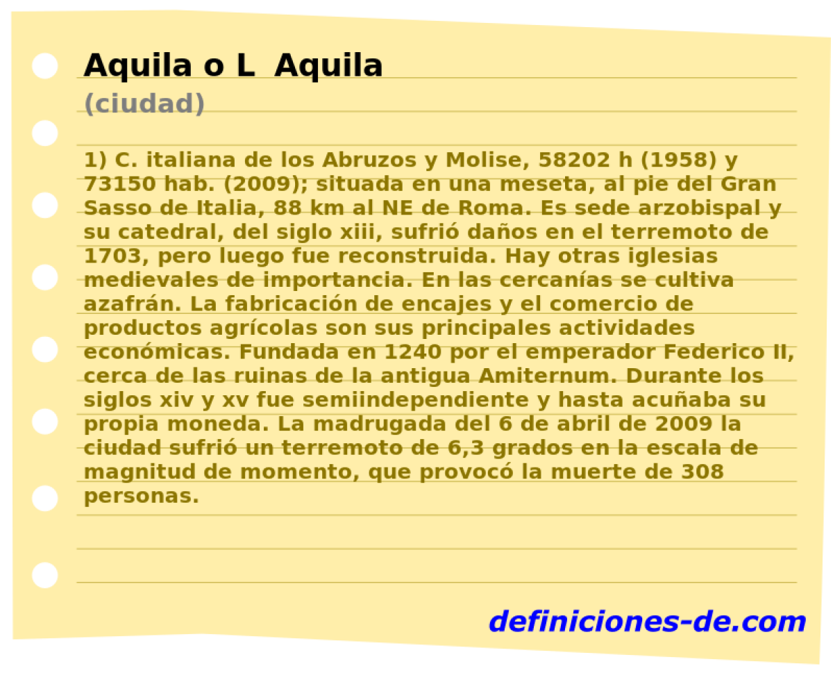 Aquila o LAquila (ciudad)