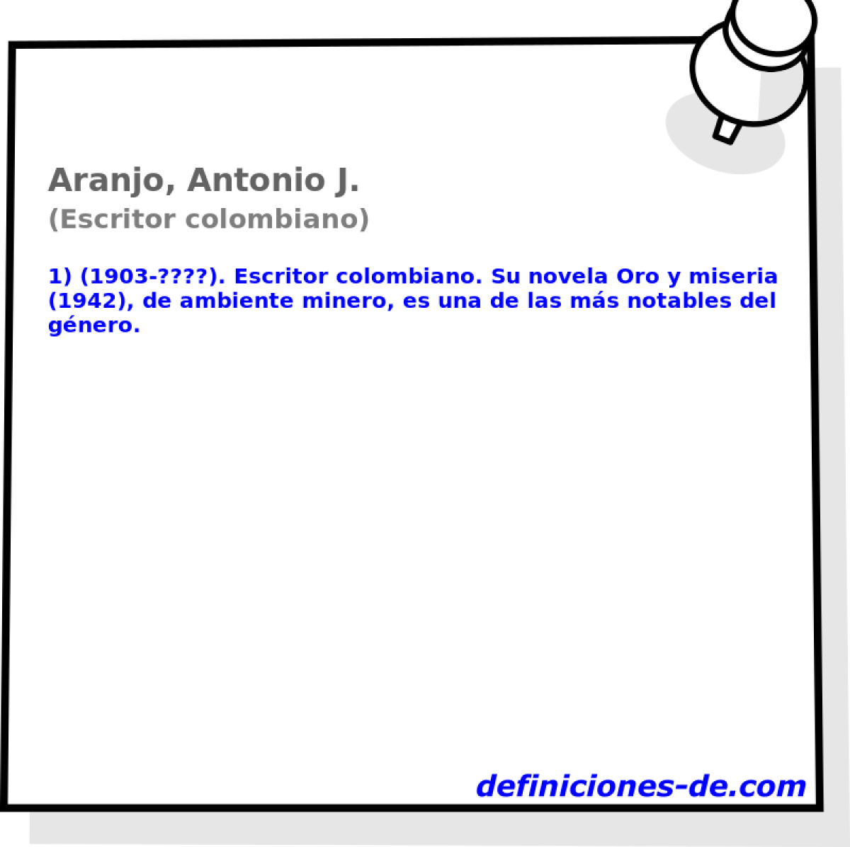 Aranjo, Antonio J. (Escritor colombiano)