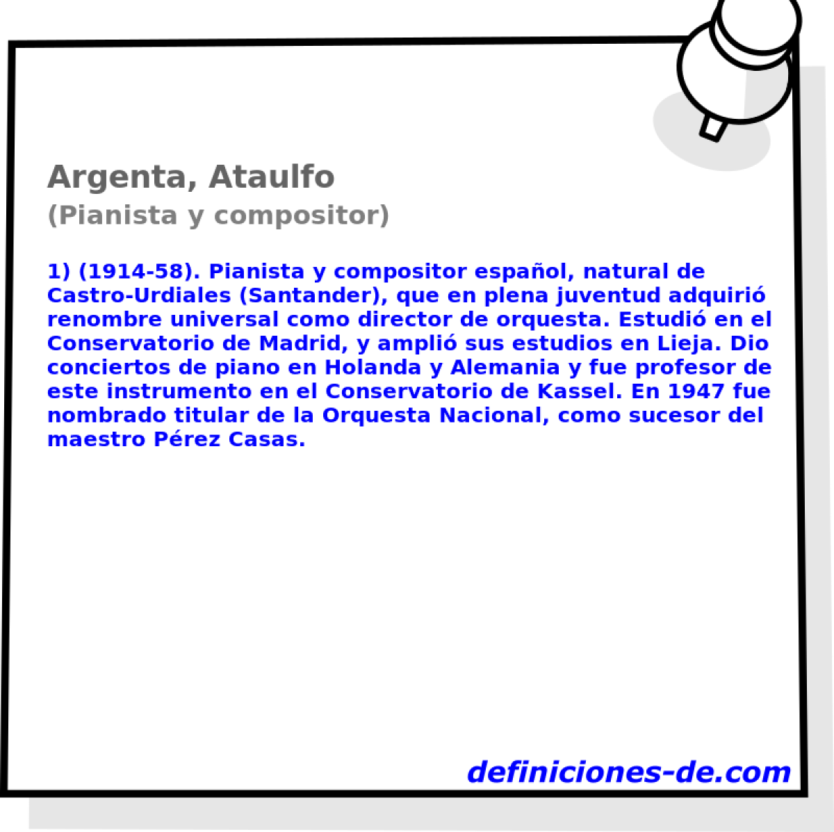 Argenta, Ataulfo (Pianista y compositor)
