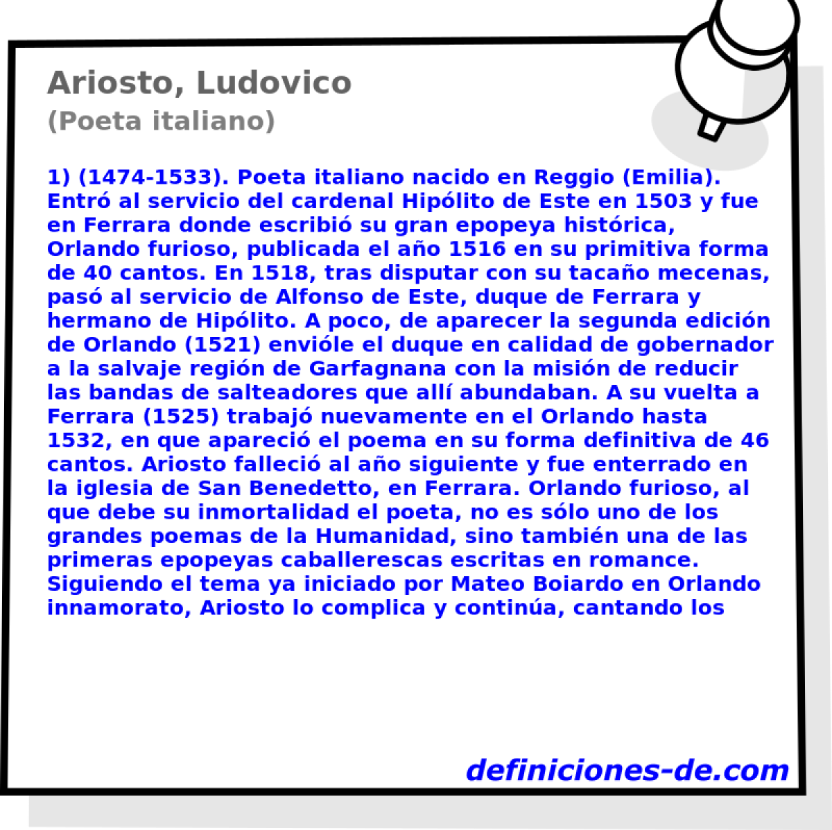 Ariosto, Ludovico (Poeta italiano)