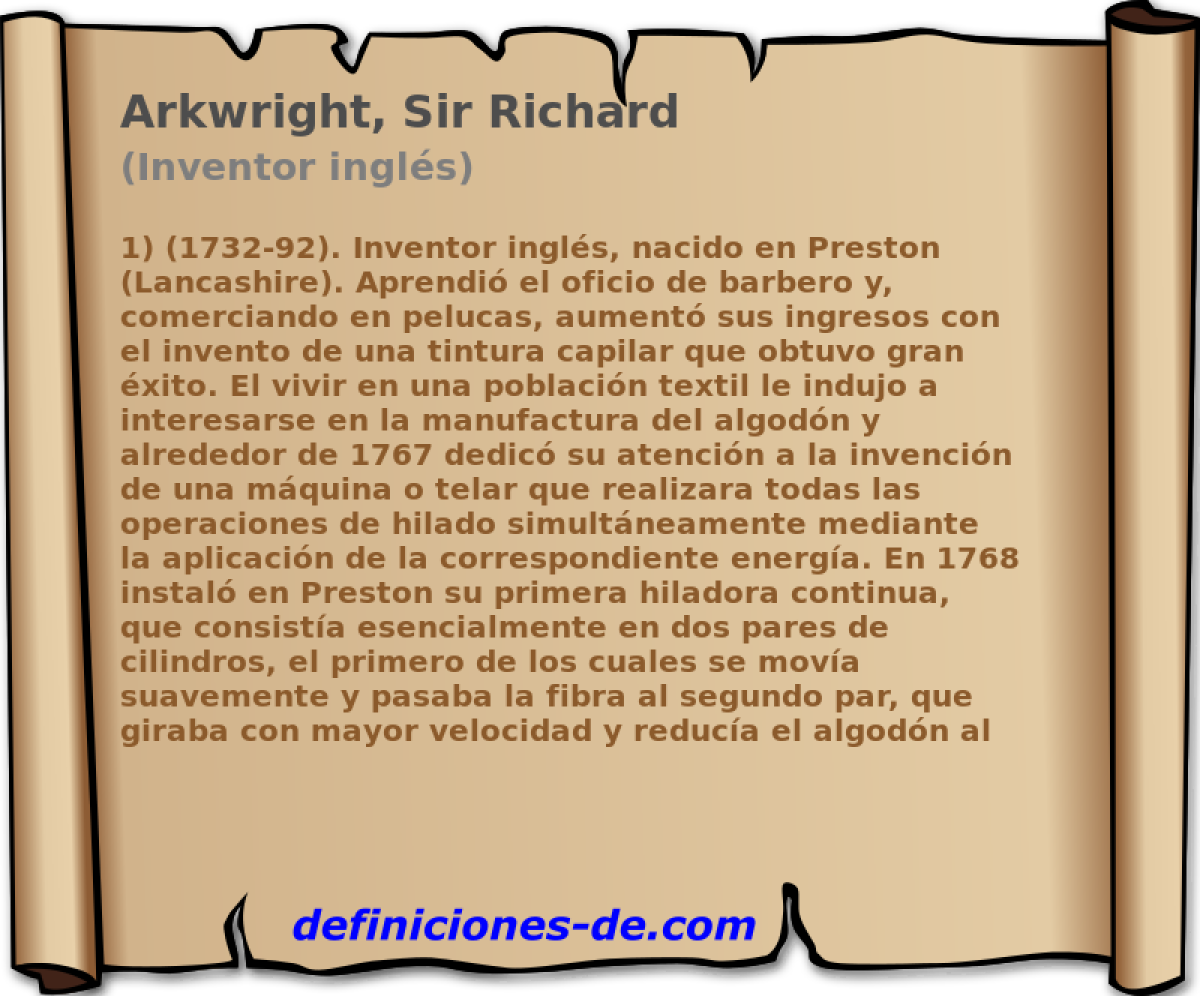 Arkwright, Sir Richard (Inventor ingls)