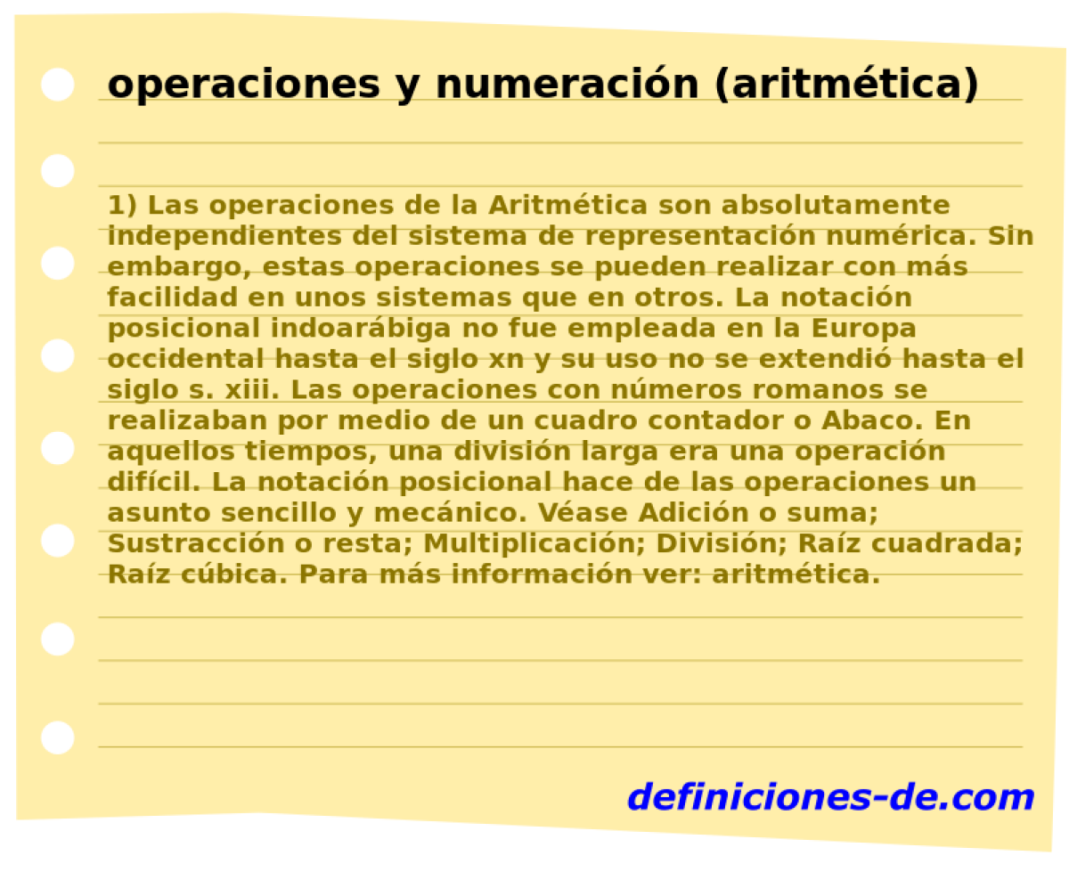 operaciones y numeracin (aritmtica) 