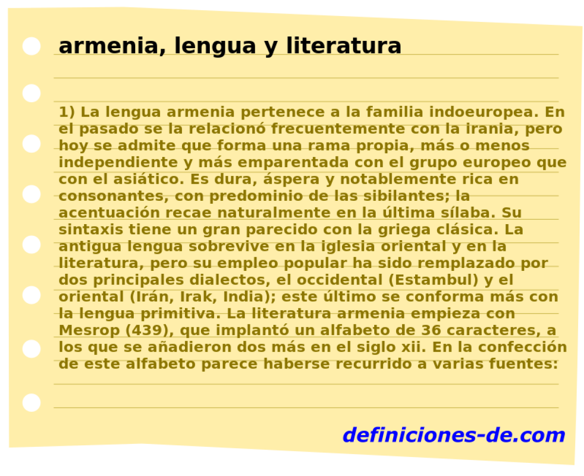 armenia, lengua y literatura 