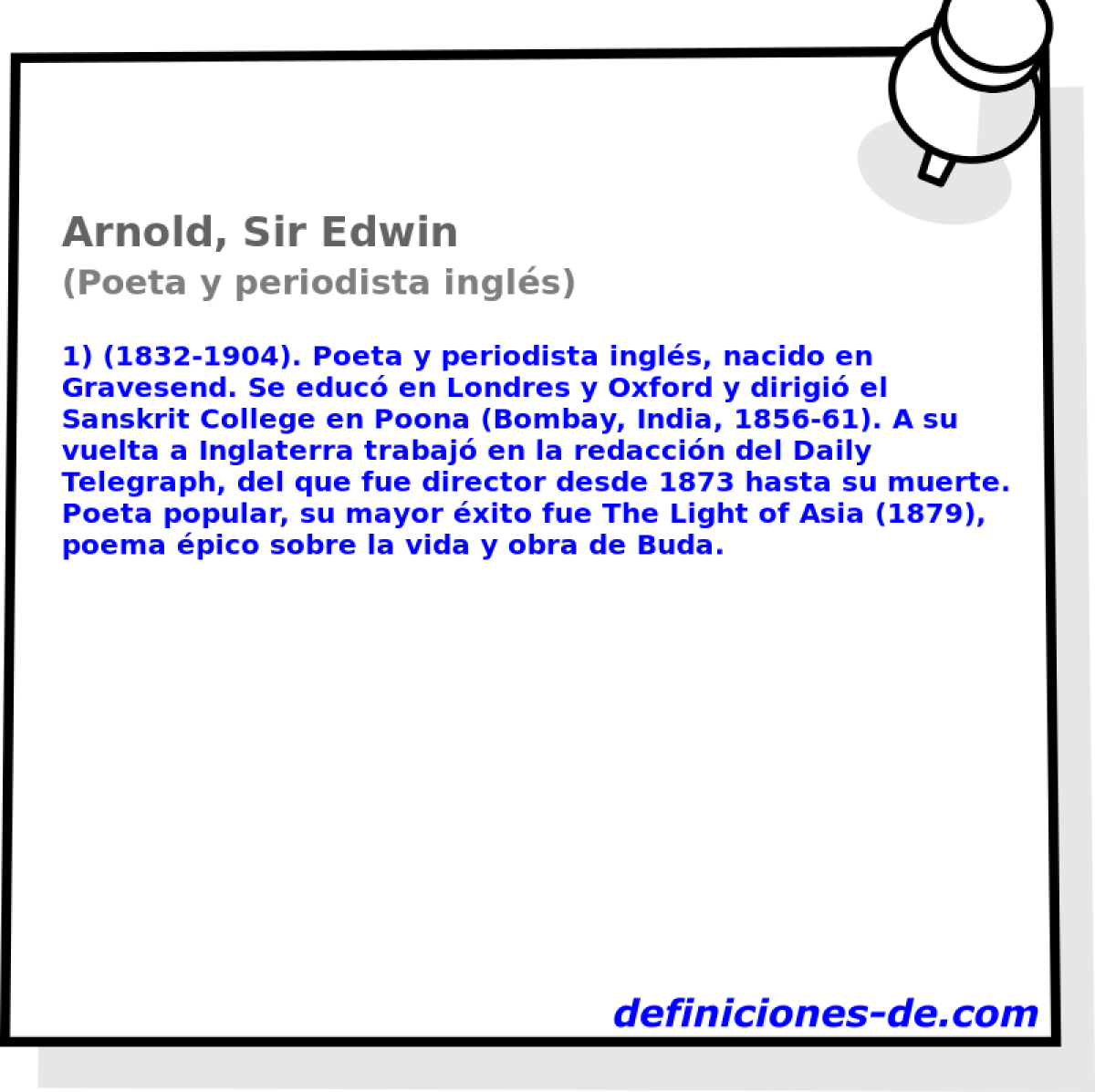 Arnold, Sir Edwin (Poeta y periodista ingls)