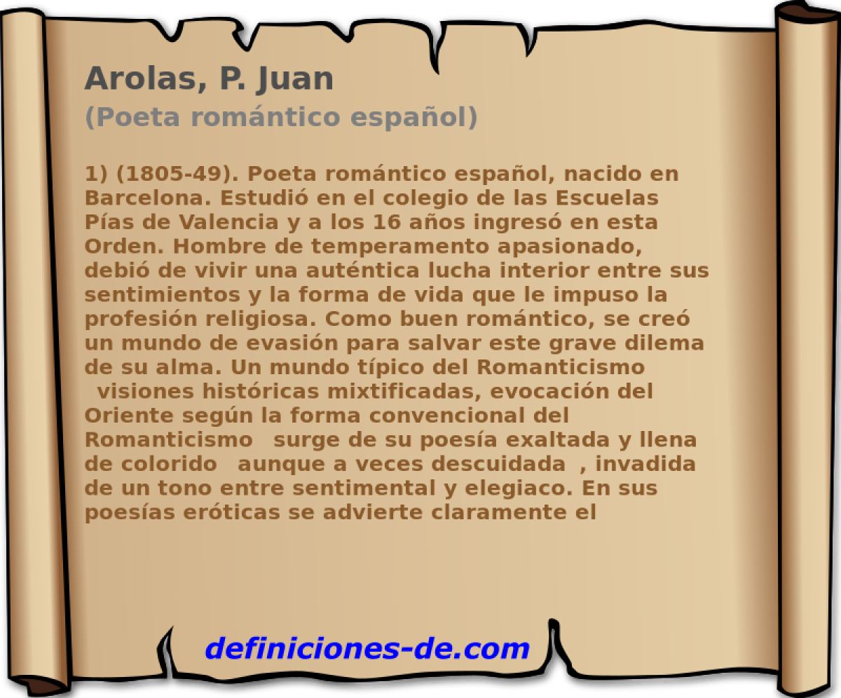Arolas, P. Juan (Poeta romntico espaol)