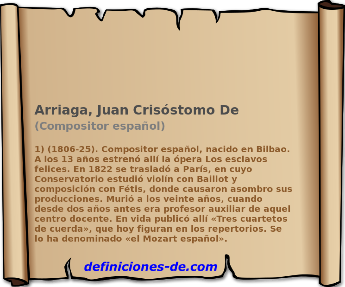Arriaga, Juan Crisstomo De (Compositor espaol)