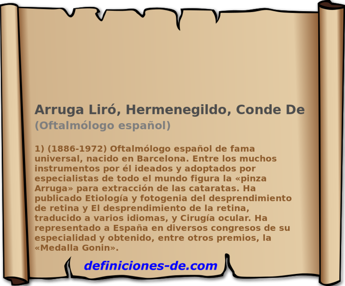 Arruga Lir, Hermenegildo, Conde De (Oftalmlogo espaol)