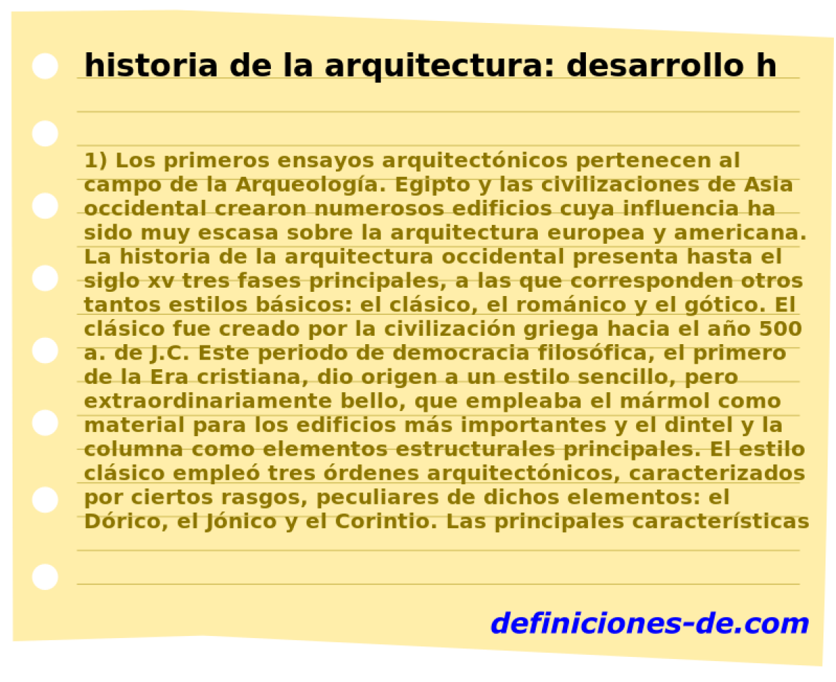 historia de la arquitectura: desarrollo histrico 