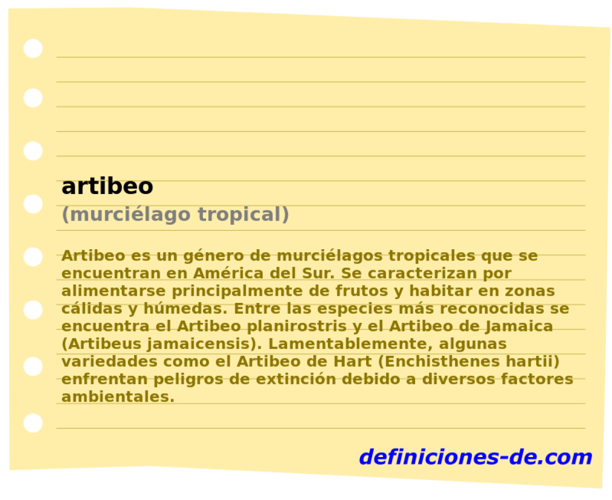 artibeo (murcilago tropical)