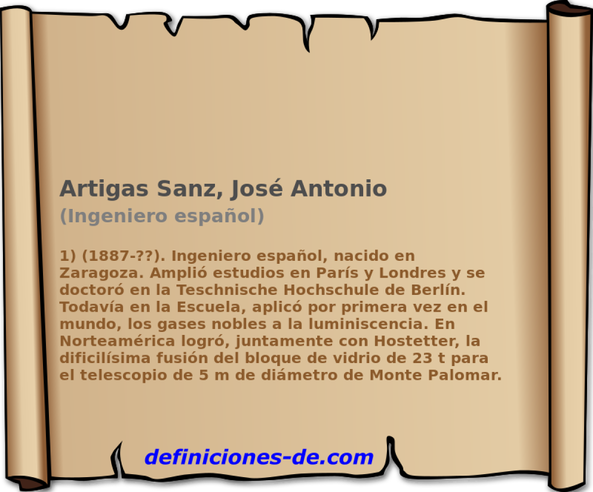 Artigas Sanz, Jos Antonio (Ingeniero espaol)